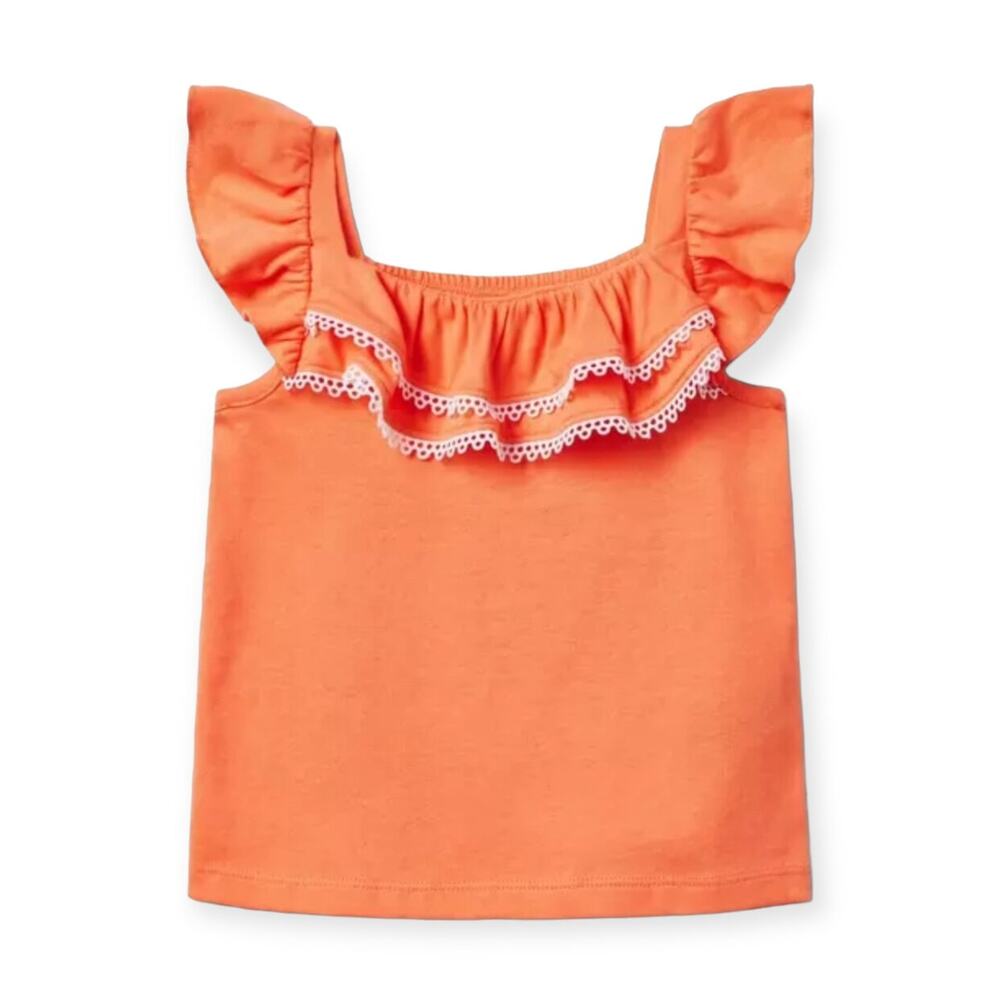 Janie and Jack NWT Bali Sunset Trim Ruffle Top. Size 4.